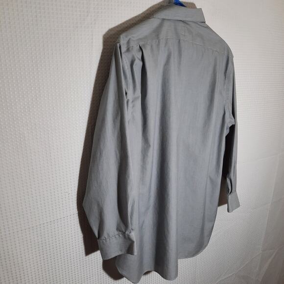 Polo Ralph Lauren 16.5 32/33 Shirt Gray Stripe LS Easy Care Cotton Dress - Picture 6 of 6